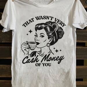 White Graphic Tee with Sassy Print